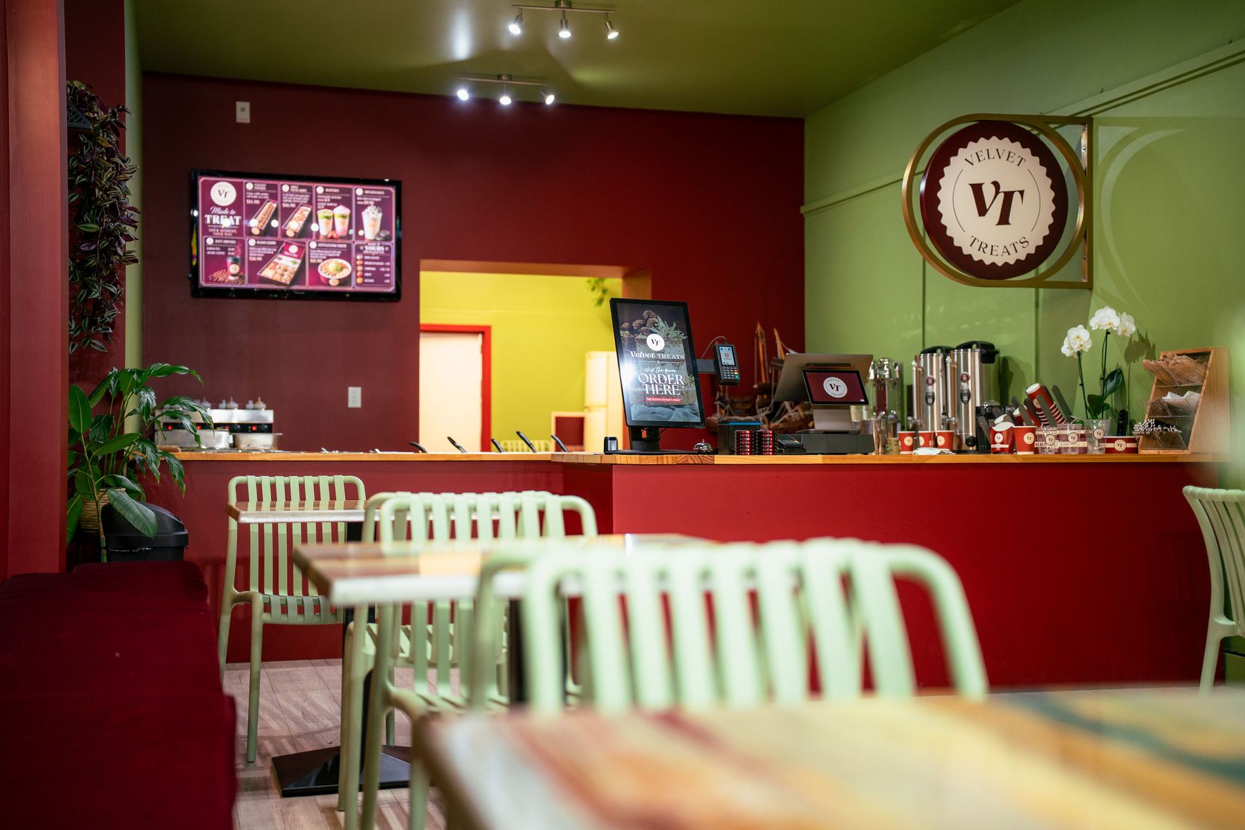 The dining room at Velvet Treats, Riccarton